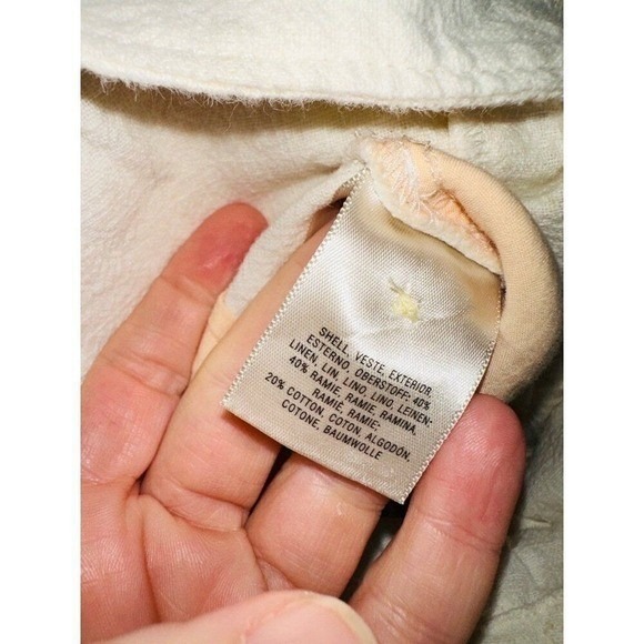 FP1 Anthropologie Cape Cod Jumpsuit Linen Cotton Cream No Belt Womens 8 - Picture 9 of 10